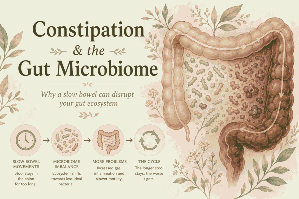 A beautiful picture highlighting a colon as it transitions from healthy to unhealthy due to constipation